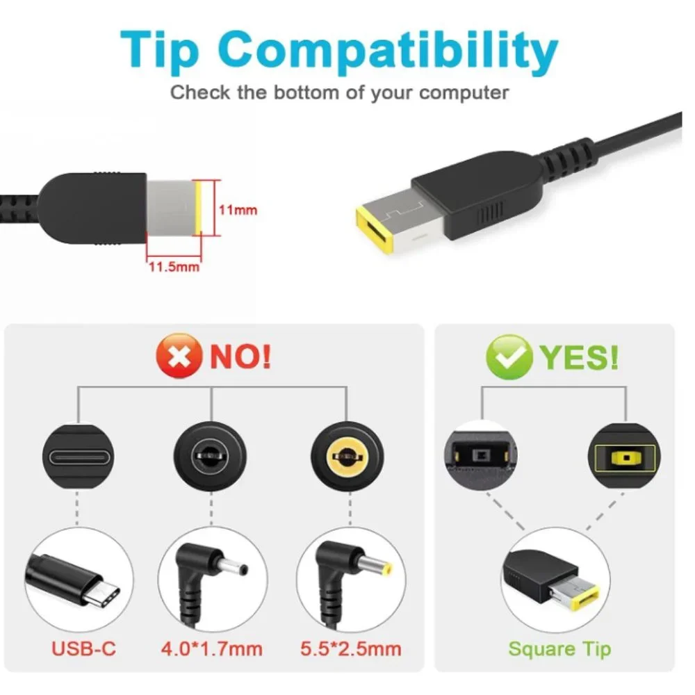 WZXHU Replacement 65W Lenovo Laptop Charger for Lenovo Thinkpad T470 T470S T460
